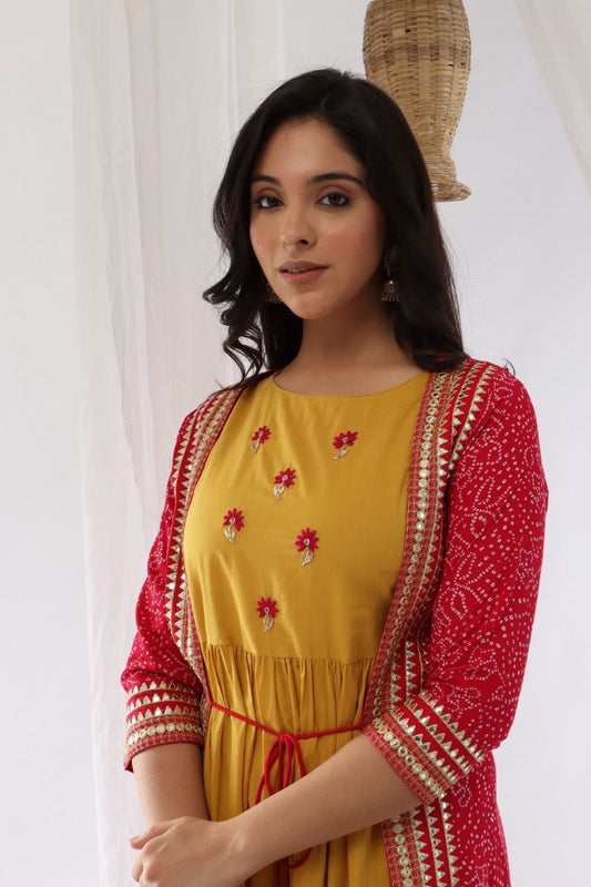 Long kurti/gown with shrug