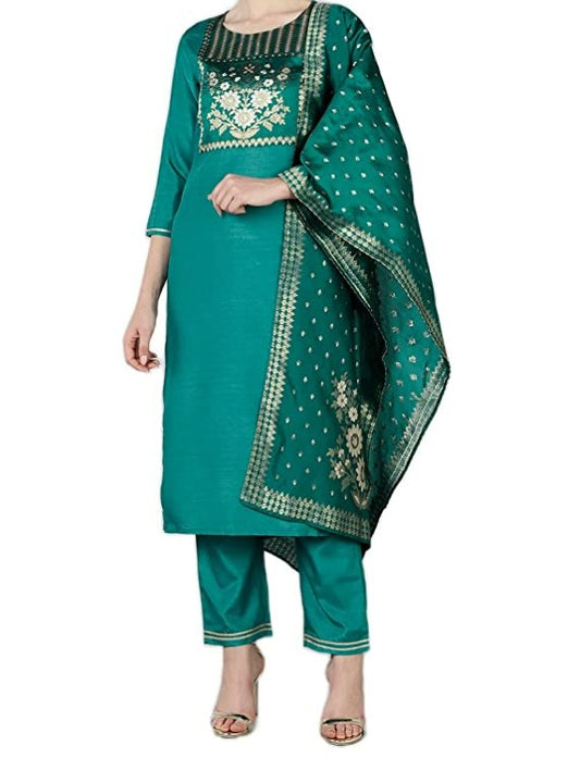 Poly Silk Indian Festive Suit Set